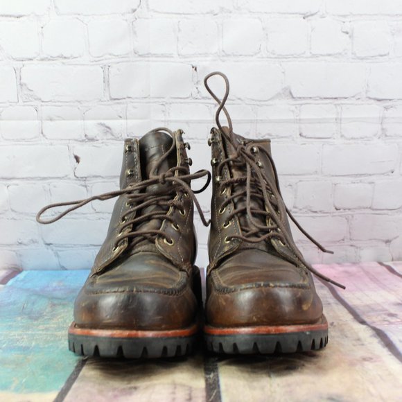 LL BEAN Chippewa Work Boots Vibram Sole Size 9.5 D - Picture 4 of 10